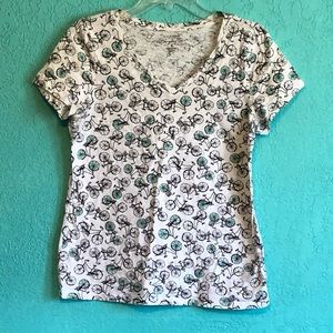 Cotton V neck graphic Tee